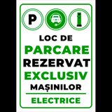 Placuta pentru loc de parcare rezervat exclusiv masinilor electrice